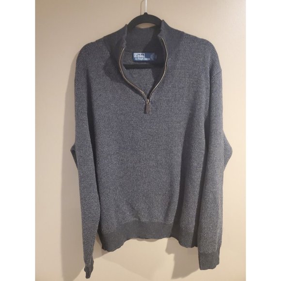 Polo Ralph Lauren Other - Vtg Polo by Ralph Lauren 100% Merino Wool Collared Quarter Zip Sweater, Size XXL